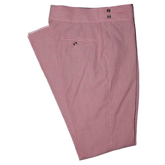 Chiragh Apparel Other - Mens Gurkha Pants Red Striped Slim Straight High Waist Flat Front Trousers 34